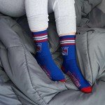 For Bare Feet NHL New York Rangers 4 Stripe Deuce Crew Sock Team Color LARGE