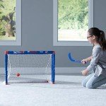 Franklin Sports NHL New York Rangers Mini Hockey Set - Kids Indoor Knee Hockey Goal, Ball, + 2 Mini Stick Combo Set - Youth NHL Team Indoor Toy Sets - Ages 3+