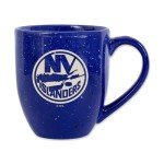 Rico Industries NHL Hockey New York Islanders Royal 16 oz Team Color Laser Engraved Speckled Ceramic Coffee Mug