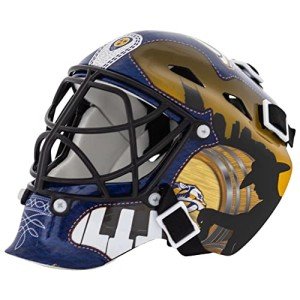 Franklin Sports Columbus Blue Jackets NHL Team Logo Mini Hockey Goalie Mask with Case - Collectible Goalie Mask with Official NHL Logos and Colors