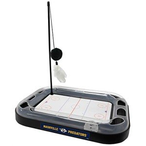Pets First Cat Scratching Toy NHL Nashville Predators Hockey Field Cat Scratcher Tiy with Interactive Cat Ball Bell in Tracks. 5-in-1 CAT Toy