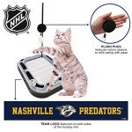 Pets First Cat Scratching Toy NHL Nashville Predators Hockey Field Cat Scratcher Tiy with Interactive Cat Ball Bell in Tracks. 5-in-1 CAT Toy
