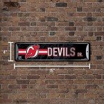 Rico Industries NHL Hockey New Jersey Devils Metal Street Sign 4" x 15" Home Décor - Bedroom - Office - Man Cave,Silver