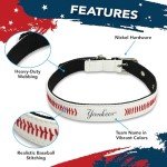 MLB New York Yankees Signature PRO Collar, PVC-Leather Premium Dog Collar, Extra Tough & Durable! Super Stylish! Size: Small Adjustable 12-15" Length x 0.75" Width