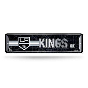 Rico Industries NHL Hockey Los Angeles Kings Metal Street Sign 4" x 15" Home Décor - Bedroom - Office - Man Cave