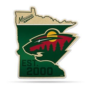 Rico Industries NHL Minnesota Wild State Shape Shape Cut Pennant - Home and Living Room Décor - Soft Felt EZ to Hang 18x0.10x18