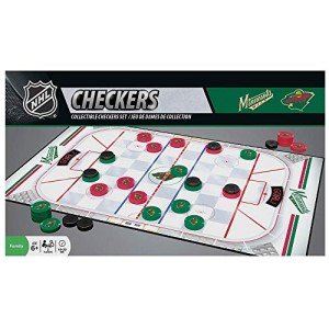 MasterPieces Family Game - NHL Minnesota Wild Checkers - Officially Licensed Board Game for Kids & Adults, 13" x 21"
