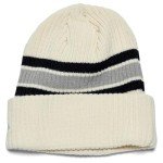 New Era NY New York Yankees Vintage Cuff Knit Retro Beanie Hat White