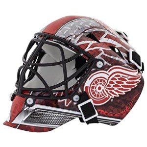 NHL Detroit Red Wings Team Logo Mini Hockey Goalie Mask with Case - Collectible Goalie Mask with Official NHL Logos and Colors