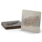 YouTheFan NHL Detroit Red Wings Boasters, 4-Piece Coaster Set , Stainless Steel, 4" x 4"