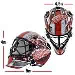 NHL Detroit Red Wings Team Logo Mini Hockey Goalie Mask with Case - Collectible Goalie Mask with Official NHL Logos and Colors