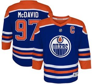 Connor McDavid Edmonton Oilers NHL Reebok Youth Blue Replica Hockey Jersey (Youth Large/X-Large)