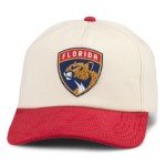 AMERICAN NEEDLE Florida Panthers NHL Burnett Adjustable Snapback Baseball Hat, Cream/Dk Red (23020A-FLP-CRDRD)
