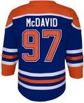 Connor McDavid Edmonton Oilers NHL Reebok Youth Blue Replica Hockey Jersey (Youth Small/Medium)