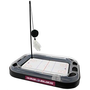 Pets FIrst Cat Scratching Toy NHL Colorado Avalanche Hockey Field Cat Scratcher Tiy with Interactive Cat Ball Bell in Tracks. 5-in-1 CAT Toy