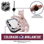 Pets FIrst Cat Scratching Toy NHL Colorado Avalanche Hockey Field Cat Scratcher Tiy with Interactive Cat Ball Bell in Tracks. 5-in-1 CAT Toy