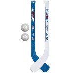 Franklin Sports Colorado Avalanche NHL Mini Hockey Stick Set - NHL Team Knee Hockey Stick and Ball Set - Two Players - Great Toy for Kids