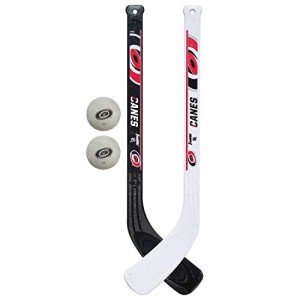 Franklin Sports Carolina Hurricanes NHL Mini Hockey Stick Set - NHL Team Knee Hockey Stick and Ball Set - Two Players - Great Toy for Kids