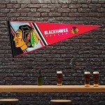 Rico Industries NHL Hockey Chicago Blackhawks Primary 12" x 30" Felt Wall Décor Pennant - Great for Home/Bed Room/Man Cave Décor