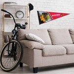 Rico Industries NHL Hockey Chicago Blackhawks Primary 12" x 30" Felt Wall Décor Pennant - Great for Home/Bed Room/Man Cave Décor