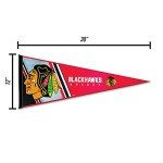 Rico Industries NHL Hockey Chicago Blackhawks Primary 12" x 30" Felt Wall Décor Pennant - Great for Home/Bed Room/Man Cave Décor