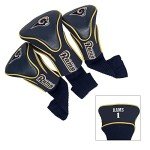 Team Golf NFL Los Angeles Rams Contour Golf Club Headcovers (3 Count) Numbered 1, 3, & X, Fits Oversized Drivers, Utility, Rescue & Fairway Clubs, Velour lined for Extra Club Protection