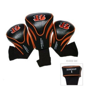 Team Golf NFL Cincinnati Bengals Contour Golf Club Headcovers (3 Count) Numbered 1, 3, & X, Fits Oversized Drivers, Utility, Rescue & Fairway Clubs, Velour lined for Extra Club Protection