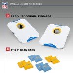 Wild Sports NFL Los Angeles Chargers Pro Football All-Weather Cornhole Set - Travel Bean Bag Toss Set Includes 8 Bean Bags