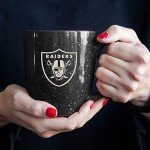 Rico Industries NFL Football Las Vegas Raiders Primary 16 oz Team Color Laser Engraved Ceramic Coffee Mug
