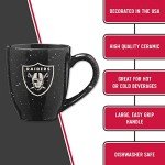 Rico Industries NFL Football Las Vegas Raiders Primary 16 oz Team Color Laser Engraved Ceramic Coffee Mug