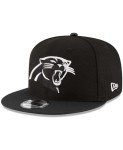 New Era NFL 9FIFTY Black White Adjustable Snapback Hat Cap One Size Fits All (Carolina Panthers)