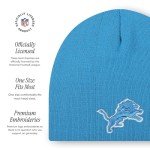 FOCO Men's Detroit Lions NFL Logo Basic Skull Beanie Hat, Team Color