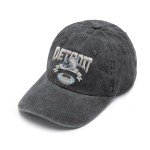 Embroidered City Hat Vintage Washed Denim Football Hats for Men Women, Unisex Adjustable Cotton Fans Baseball Cap