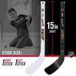 Franklin Sports Anaheim Ducks NHL Mini Hockey Stick Set - NHL Team Knee Hockey Stick and Ball Set - Two Player Stick Set - Great Toy for Kids,White/Black