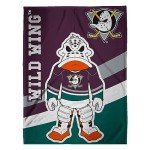 Sleep Squad Anaheim Ducks Wild Wing Throwback 60 x 80 Raschel Plush Blanket an NHL Mascot Super-Soft Throw