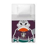 Sleep Squad Anaheim Ducks Wild Wing Throwback 60 x 80 Raschel Plush Blanket an NHL Mascot Super-Soft Throw