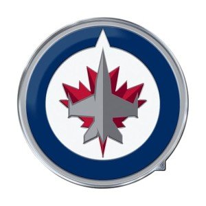 FANMATS 60506 Winnipeg Jets Heavy Duty Aluminum Embossed Color Emblem, Auto Emblem Decal
