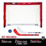 Franklin Sports Washington Capitals Mini Hockey Set - Knee Hockey Goal, Ball, & 2 Hockey Stick Combo Set - Mini Goal Net - NHL Official Hockey Set