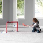 Franklin Sports Washington Capitals Mini Hockey Set - Knee Hockey Goal, Ball, & 2 Hockey Stick Combo Set - Mini Goal Net - NHL Official Hockey Set