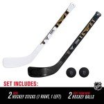 Franklin Sports Vegas Golden Knights NHL Mini Hockey Stick Set - NHL Team Knee Hockey Stick and Ball Set - Two Players - Great Toy for Kids