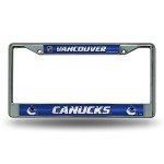Rico Industries NHL Bling Chrome License Plate Frame with Glitter Accent, Vancouver Canucks Team Color, 6 x 12.25-inches