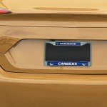 Rico Industries NHL Bling Chrome License Plate Frame with Glitter Accent, Vancouver Canucks Team Color, 6 x 12.25-inches