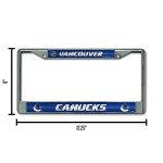 Rico Industries NHL Bling Chrome License Plate Frame with Glitter Accent, Vancouver Canucks Team Color, 6 x 12.25-inches