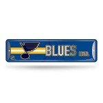 Rico Industries NHL Hockey St. Louis Blues Metal Street Sign 4" x 15" Home Décor - Bedroom - Office - Man Cave,Silver