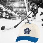 AMERICAN NEEDLE Toronto Maple Leafs NHL Blue Line Adjustable Snapback Baseball Hat, Ivory/Royal (EM004A-TML-IROY)