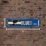 Rico Industries NHL Hockey St. Louis Blues Metal Street Sign 4" x 15" Home Décor - Bedroom - Office - Man Cave,Silver