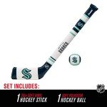 Franklin Sports Seattle Kraken NHL Mini Soft Hockey Stick Set - NHL Team Soft Foam Mini Hockey Stick and Ball Set - Great Toy for Kids Black