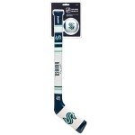 Franklin Sports Seattle Kraken NHL Mini Soft Hockey Stick Set - NHL Team Soft Foam Mini Hockey Stick and Ball Set - Great Toy for Kids Black