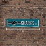 Rico Industries NHL Hockey San Jose Sharks Metal Street Sign 4" x 15" Home Décor - Bedroom - Office - Man Cave