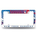 Rico Industries NHL New York Rangers Primary 12" x 6" Chrome All Over Automotive License Plate Frame for Car/Truck/SUV
